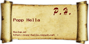 Popp Hella névjegykártya